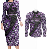 Custom Aotearoa Atua Tawhirimatea Couples Matching Long Sleeve Bodycon Dress and Long Sleeve Button Shirt God Of Storms Koru Patterns
