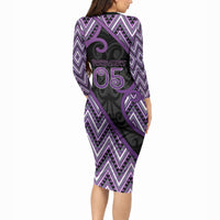 Custom Aotearoa Atua Tawhirimatea Long Sleeve Bodycon Dress God Of Storms Koru Patterns