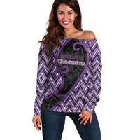 Custom Aotearoa Atua Tawhirimatea Off Shoulder Sweater God Of Storms Koru Patterns
