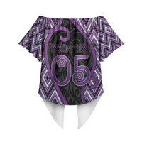 Custom Aotearoa Atua Tawhirimatea Off Shoulder Wrap Waist Top God Of Storms Koru Patterns