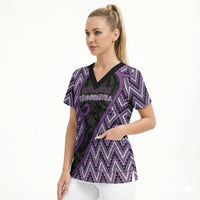 Custom Aotearoa Atua Tawhirimatea Scrub Top God Of Storms Koru Patterns