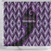 Aotearoa Atua Tawhirimatea Shower Curtain God Of Storms Koru Patterns