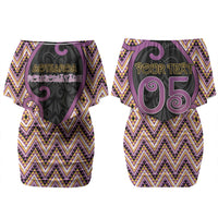 Custom Aotearoa Atua Rongomatane Couples Matching Off Shoulder Short Dress and Long Sleeve Button Shirt God Of Cultivated Foods Koru Patterns