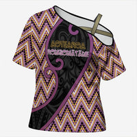 Custom Aotearoa Atua Rongomatane Cross Shoulder Shirt God Of Cultivated Foods Koru Patterns