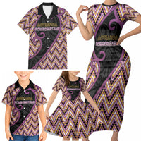 Custom Aotearoa Atua Rongomatane Family Matching Short Sleeve Bodycon Dress and Hawaiian Shirt God Of Cultivated Foods Koru Patterns