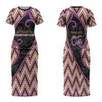 Custom Aotearoa Atua Rongomatane Family Matching Short Sleeve Bodycon Dress and Hawaiian Shirt God Of Cultivated Foods Koru Patterns