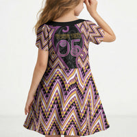Custom Aotearoa Atua Rongomatane Kid Short Sleeve Dress God Of Cultivated Foods Koru Patterns
