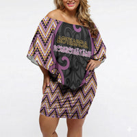 Custom Aotearoa Atua Rongomatane Off Shoulder Short Dress God Of Cultivated Foods Koru Patterns