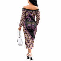 Custom Aotearoa Atua Rongomatane Off The Shoulder Long Sleeve Dress God Of Cultivated Foods Koru Patterns