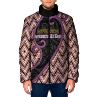 Custom Aotearoa Atua Rongomatane Padded Jacket God Of Cultivated Foods Koru Patterns