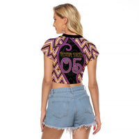 Custom Aotearoa Atua Rongomatane Raglan Cropped T Shirt God Of Cultivated Foods Koru Patterns