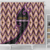 Aotearoa Atua Rongomatane Shower Curtain God Of Cultivated Foods Koru Patterns