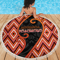 Aotearoa Atua Ruaumoko Beach Blanket God Of Volcanoes Koru Patterns