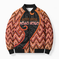 Custom Aotearoa Atua Ruaumoko Bomber Puffer Jacket God Of Volcanoes Koru Patterns