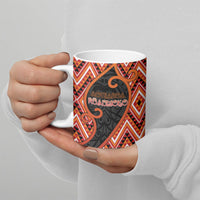 Custom Aotearoa Atua Ruaumoko Ceramic Mug God Of Volcanoes Koru Patterns