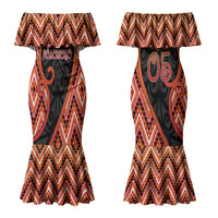 Custom Aotearoa Atua Ruaumoko Couples Matching Mermaid Dress and Hawaiian Shirt God Of Volcanoes Koru Patterns
