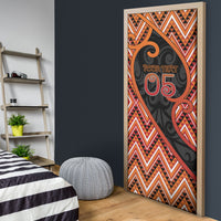 Custom Aotearoa Atua Ruaumoko Door Cover God Of Volcanoes Koru Patterns