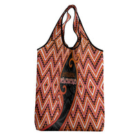 Aotearoa Atua Ruaumoko Grocery Bag God Of Volcanoes Koru Patterns