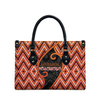Aotearoa Atua Ruaumoko Leather Bag God Of Volcanoes Koru Patterns