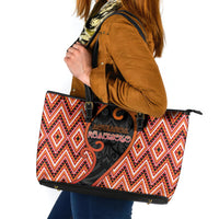 Aotearoa Atua Ruaumoko Leather Tote Bag God Of Volcanoes Koru Patterns