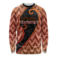 Custom Aotearoa Atua Ruaumoko Long Sleeve Shirt God Of Volcanoes Koru Patterns