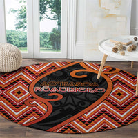 Aotearoa Atua Ruaumoko Round Carpet God Of Volcanoes Koru Patterns