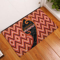 Aotearoa Atua Ruaumoko Rubber Doormat God Of Volcanoes Koru Patterns