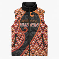 Custom Aotearoa Atua Ruaumoko Sleeveless Puffer Jacket God Of Volcanoes Koru Patterns