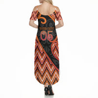 Custom Aotearoa Atua Ruaumoko Summer Maxi Dress God Of Volcanoes Koru Patterns