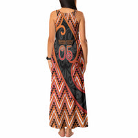 Custom Aotearoa Atua Ruaumoko Tank Maxi Dress God Of Volcanoes Koru Patterns