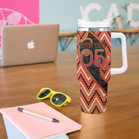 Custom Aotearoa Atua Ruaumoko Tumbler With Handle God Of Volcanoes Koru Patterns