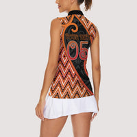 Custom Aotearoa Atua Ruaumoko Women Sleeveless Polo Shirt God Of Volcanoes Koru Patterns