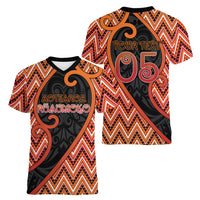 Custom Aotearoa Atua Ruaumoko Women V-Neck T-Shirt God Of Volcanoes Koru Patterns
