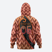 Custom Aotearoa Atua Ruaumoko Zip Hoodie God Of Volcanoes Koru Patterns