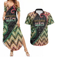 Custom Aotearoa Atua Maui Couples Matching Summer Maxi Dress and Hawaiian Shirt Demigod Hero And Trickster Koru Patterns