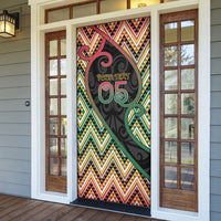 Custom Aotearoa Atua Maui Door Cover Demigod Hero And Trickster Koru Patterns