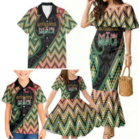 Custom Aotearoa Atua Maui Family Matching Mermaid Dress and Hawaiian Shirt Demigod Hero And Trickster Koru Patterns