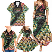 Custom Aotearoa Atua Maui Family Matching Summer Maxi Dress and Hawaiian Shirt Demigod Hero And Trickster Koru Patterns