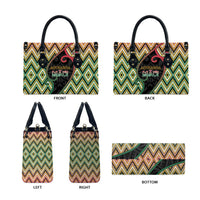 Aotearoa Atua Maui Leather Bag Demigod Hero And Trickster Koru Patterns