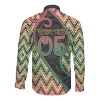 Custom Aotearoa Atua Maui Long Sleeve Button Shirt Demigod Hero And Trickster Koru Patterns