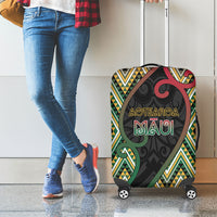 Aotearoa Atua Maui Luggage Cover Demigod Hero And Trickster Koru Patterns