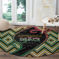 Aotearoa Atua Maui Round Carpet Demigod Hero And Trickster Koru Patterns