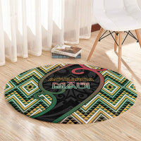 Aotearoa Atua Maui Round Carpet Demigod Hero And Trickster Koru Patterns