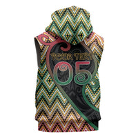 Custom Aotearoa Atua Maui Sleeveless Hoodie Demigod Hero And Trickster Koru Patterns