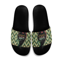 Aotearoa Atua Maui Slide Sandals Demigod Hero And Trickster Koru Patterns