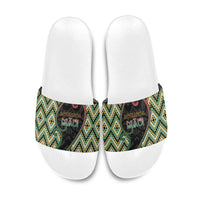 Aotearoa Atua Maui Slide Sandals Demigod Hero And Trickster Koru Patterns