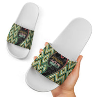 Aotearoa Atua Maui Slide Sandals Demigod Hero And Trickster Koru Patterns
