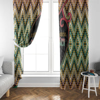 Aotearoa Atua Maui Window Curtain Demigod Hero And Trickster Koru Patterns