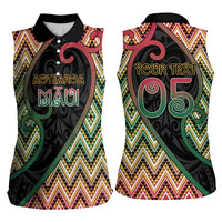 Custom Aotearoa Atua Maui Women Sleeveless Polo Shirt Demigod Hero And Trickster Koru Patterns