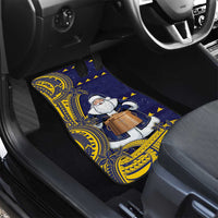 Tokelau Christmas Car Mats Santa With Tuluma Xmas Tribal Waves - Polynesian Pride